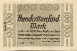 Herne - Stadt - 25.8.1923 - 100000 Mark