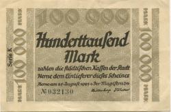 Herne - Stadt - 25.8.1923 - 100000 Mark