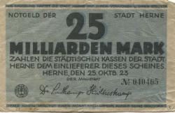 Herne - Stadt - 25.10.1923 - 25 Milliarden Mark