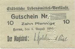 Herne - Stadt - 1.5.1917 - 10 Pfennig