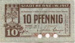 Herne - Stadt - 1.6.1917 - 10 Pfennig