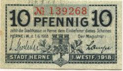 Herne - Stadt - 1.6.1918 - 10 Pfennig