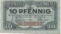 Herne - Stadt - 1.1.1919 - 10 Pfennig