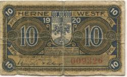 Herne - Stadt - 1.8.1920 - 10 Pfennig