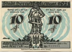 Herne - Stadt - 1.7.1921 - 10 Pfennig