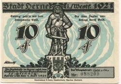 Herne - Stadt - 1.7.1921 - 10 Pfennig