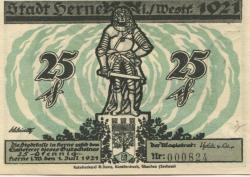 Herne - Stadt - 1.7.1921 - 25 Pfennig