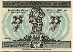 Herne - Stadt - 1.7.1921 - 25 Pfennig