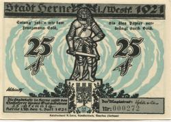 Herne - Stadt - 1.7.1921 - 25 Pfennig