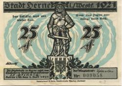 Herne - Stadt - 1.7.1921 - 25 Pfennig