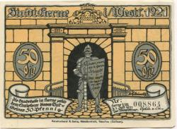 Herne - Stadt - 1.7.1921 - 50 Pfennig