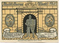 Herne - Stadt - 1.7.1921 - 50 Pfennig