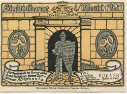 Herne - Stadt - 1.7.1921 - 50 Pfennig