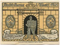 Herne - Stadt - 1.7.1921 - 50 Pfennig