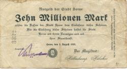 Herne - Stadt - 1.8.1923 - 10 Millionen Mark