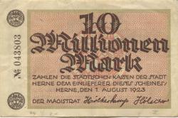 Herne - Stadt - 1.8.1923 - 10 Millionen Mark