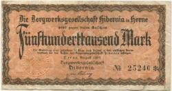 Herne - Bergwerksgesellschaft Hibernia - August 1923 - 500000 Mark
