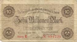 Herne - Bergwerksgesellschaft Hibernia - August 1923 - 10 Millionen Mark