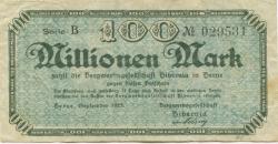 Herne - Bergwerksgesellschaft Hibernia - September 1923 - 100 Millionen Mark