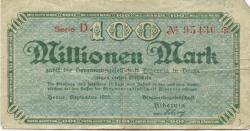 Herne - Bergwerksgesellschaft Hibernia - September 1923 - 100 Millionen Mark