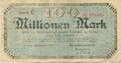 Herne - Bergwerksgesellschaft Hibernia - September 1923 - 100 Millionen Mark