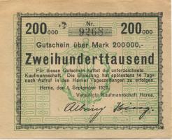 Herne - Vereinigte Kaufmannschaft - 1.9.1923 - 200000 Mark