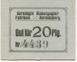 Heroldsberg - Vereinigte Klosettpapier-Fabriken Nürnberg, Betrieb Heroldsberg - -- - 20 Pfennig