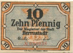 Herrnstadt (heute: PL-Wasosz) - Stadt - - 31.12.1919 - 10 Pfennig