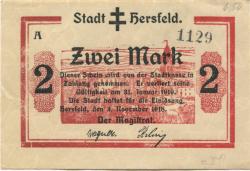 Hersfeld - Stadt - 4.11.1918 - 31.1.1919 - 2 Mark