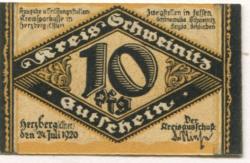 Herzberg - Kreis Schweinitz - 24.7.1920 - 10 Pfennig