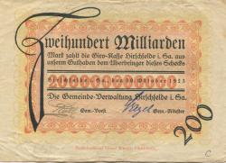 Hirschfelde (heute: Zittau) - Gemeinde - 30.10.1923 - 200 Milliarden Mark