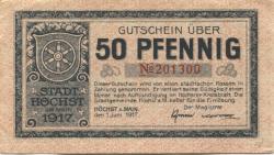 Höchst (heute: Frankfurt) - Stadt - 1.6.1917 - 50 Pfennig 