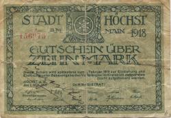 Höchst (heute: Frankfurt) - Stadt - 1.11.1918 - 1.2.1919 - 10 Mark 