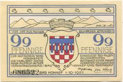 Honnef - Verkehrsvereine Bad Honnef und Rhöndorf - 1.10.1921 - 99 Pfennig