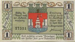 Hoyer (heute: DK-Hojer Sogn) - Gemeinde - 10.4.1920 - 1 Mark