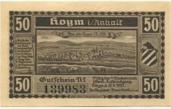 Hoym (heute: Seeland) - Stadt - 17.5.1921 - 50 Pfennig
