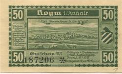 Hoym (heute: Seeland) - Stadt - 17.5.1921 - 50 Pfennig