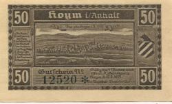 Hoym (heute: Seeland) - Stadt - 17.5.1921 - 50 Pfennig