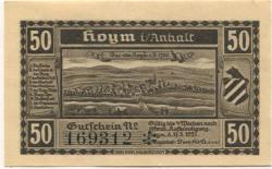 Hoym (heute: Seeland) - Stadt - 17.5.1921 - 50 Pfennig 