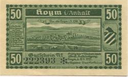 Hoym (heute: Seeland) - Stadt - 17.5.1921 - 50 Pfennig