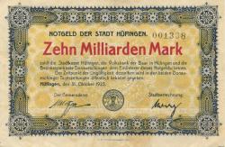 Hüfingen - Stadt - 31.10.1923 - 10 Milliarden Mark 