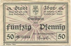 Idar (heuter: Idar-Oberstein) - Stadt - -- - 50 Pfennig 