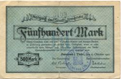 Ilmenau - Stadt - 13.10.1922 - 500 Mark 