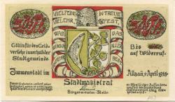 Immenstadt - Stadt - 1.4.1918 - 50 Pfennig 