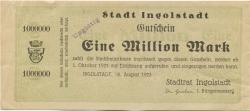 Ingolstadt - Stadt - 16.8.1923 - 1.10.1923 - 1 Million Mark 