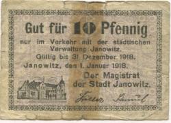 Janowitz (heute: PL-Janowiec Wielkopolski) - Stadt - 1.1.1918 - 31.12.1918 - 10 Pfennig 