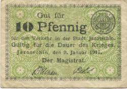 Jarotschin (heute: PL-Jarocin) - Stadt - 9.1.1917 - 10 Pfennig 