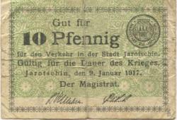 Jarotschin (heute: PL-Jarocin) - Stadt - 9.1.1917 - 10 Pfennig 