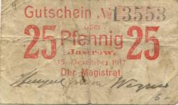 Jastrow (heute: PL-Jastrowie) - Stadt - 15.12.1917 - 25 Pfennig 