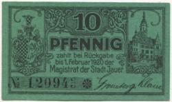 Jauer (heute: PL-Jawor) - Stadt - - 1.2.1920 - 10 Pfennig 